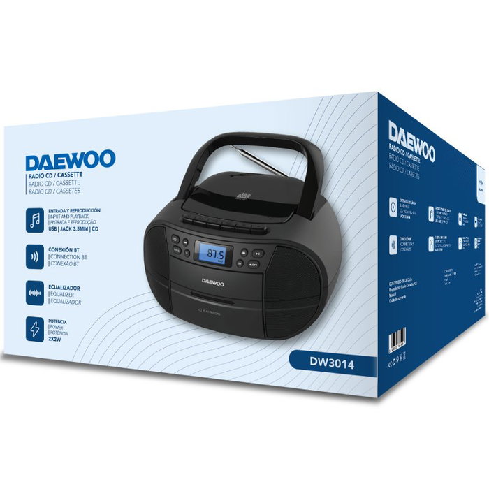 Daewoo Radio CD/Cassette DW3014 Negro